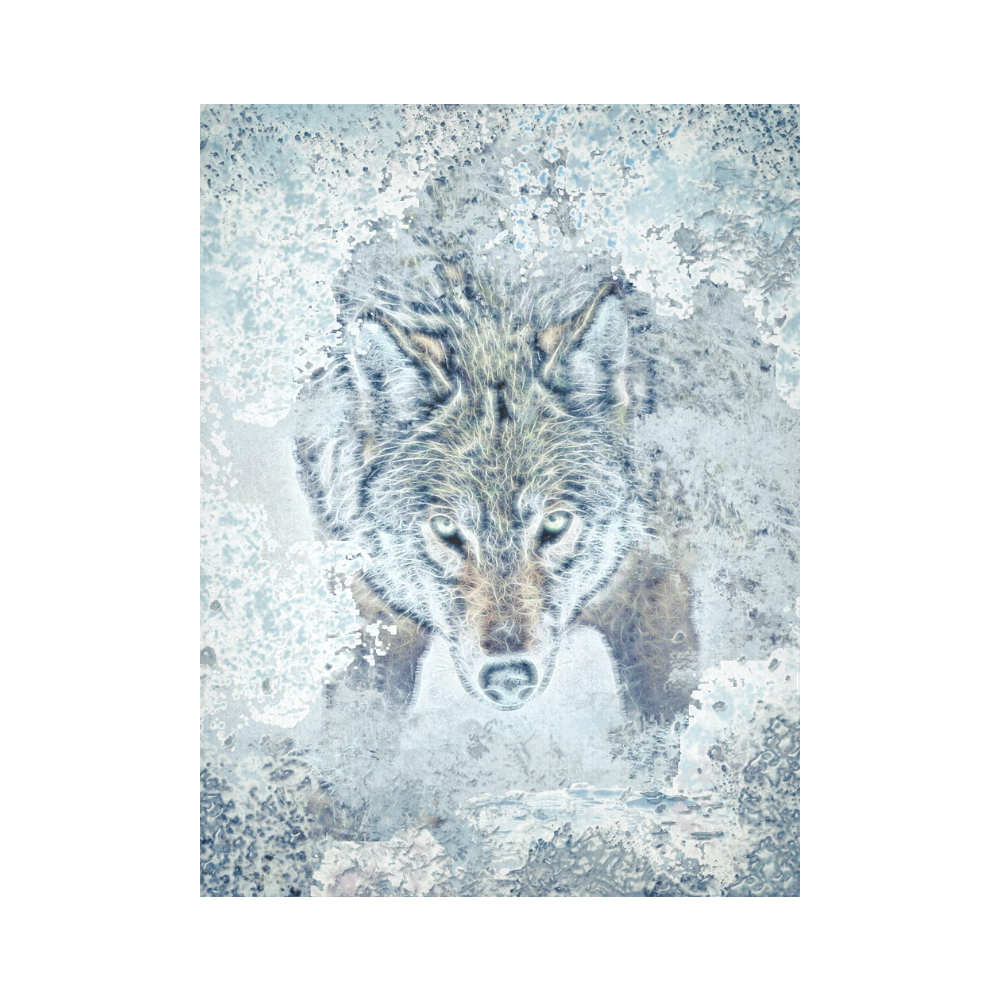 Snow Wolf Cotton Linen Wall Tapestry 60"x 80"