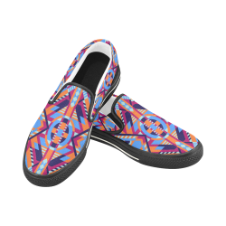 Modern Geometric Pattern Women's Slip-on Canvas Shoes/Large Size (Model 019)