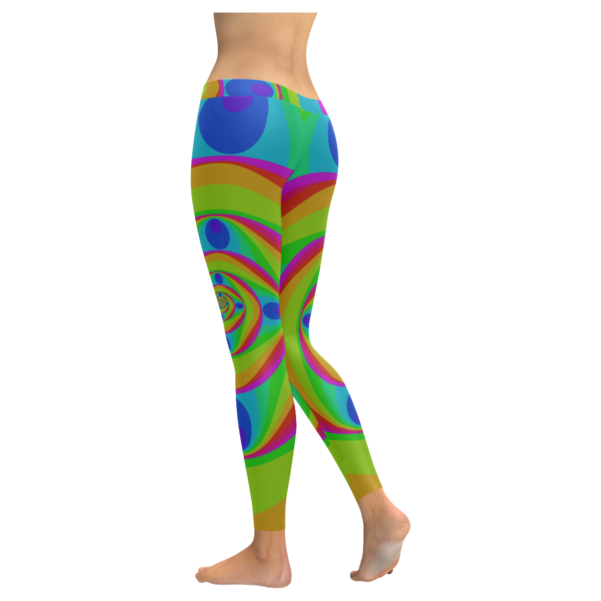 Spiral eyes Women's Low Rise Leggings (Invisible Stitch) (Model L05)