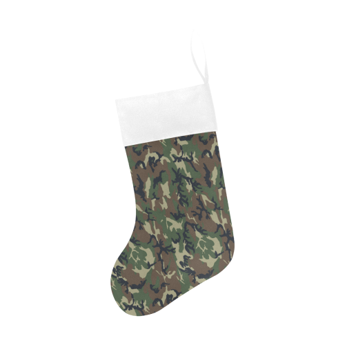 Woodland Forest Green Camouflage Christmas Stocking