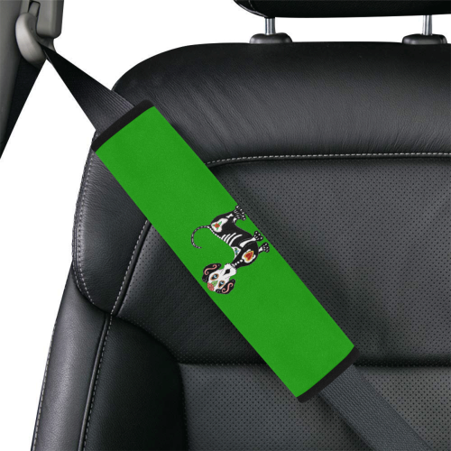 Dachshund Sugar Skull Green Car Seat Belt Cover 7''x12.6''