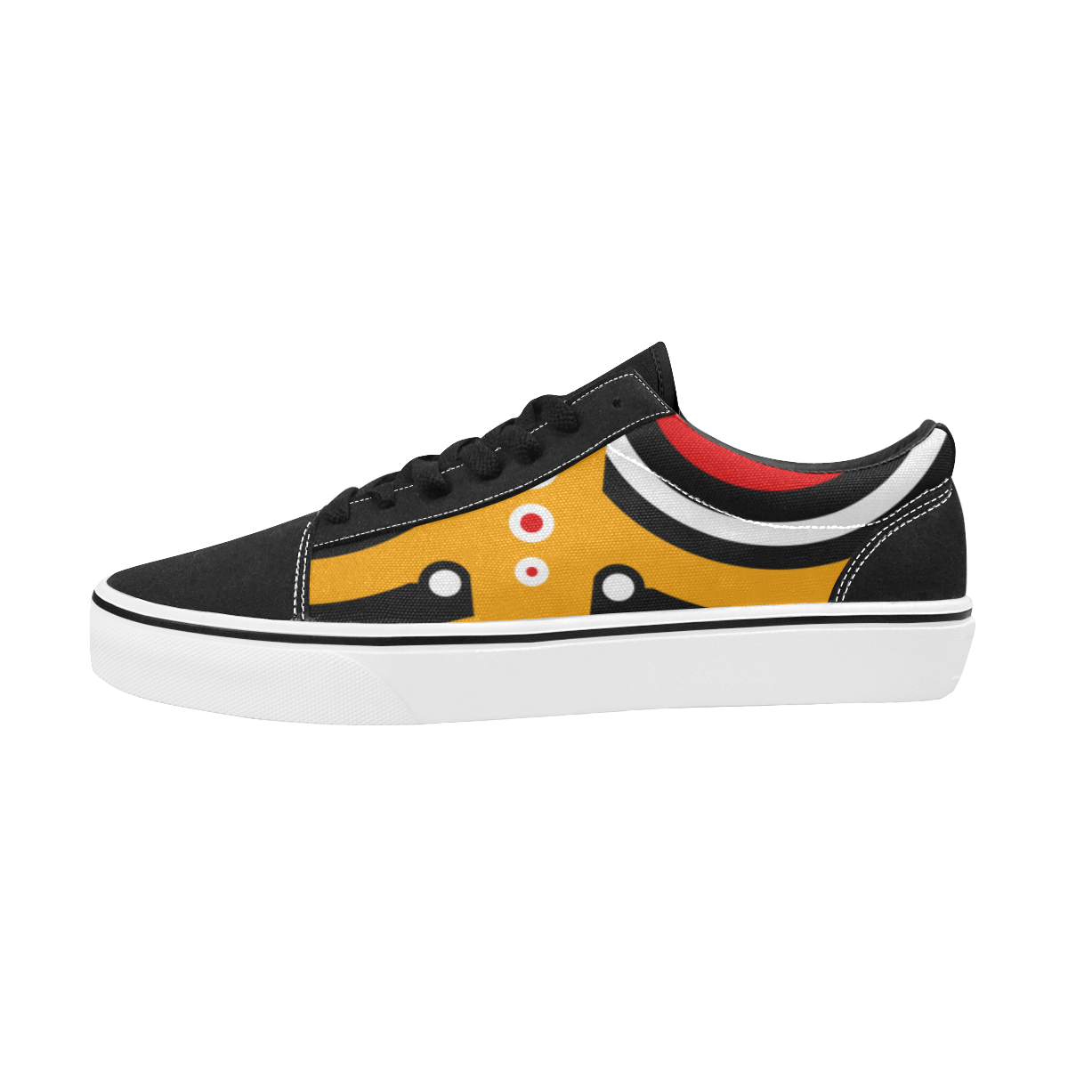 Red Yellow Tiki Tribal Women's Low Top Skateboarding Shoes (Model E001-2)