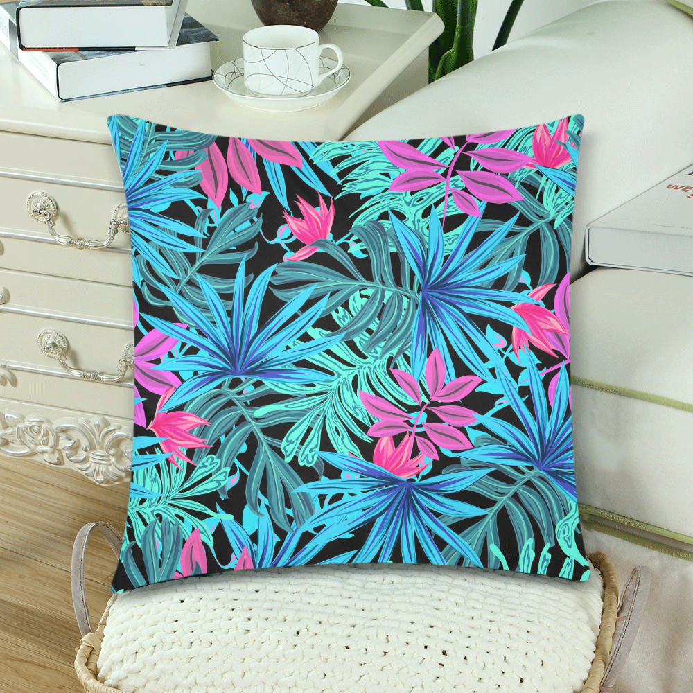 leaves Custom Zippered Pillow Cases 18"x 18" (Twin Sides) (Set of 2)