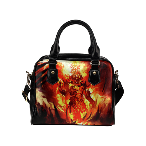 Dante's Inferno Leather Shoulder Handbag (Model 1634)