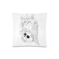 Color Me Sugar Skull Owl Custom Zippered Pillow Case 20"x20"(One Side)