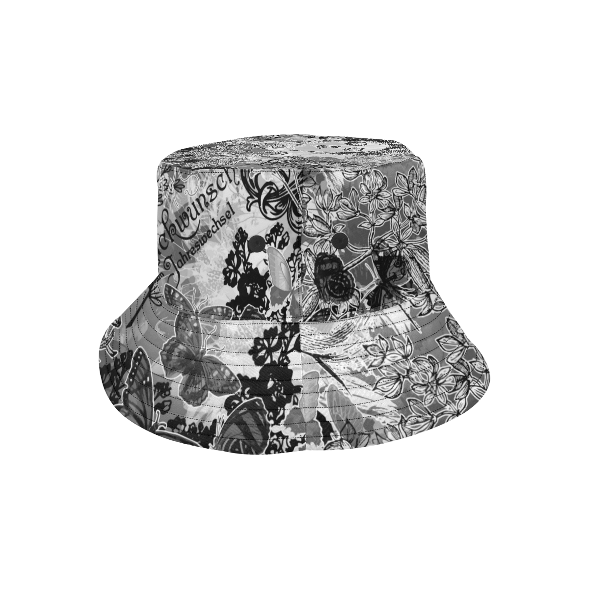 Lady and butterflies All Over Print Bucket Hat