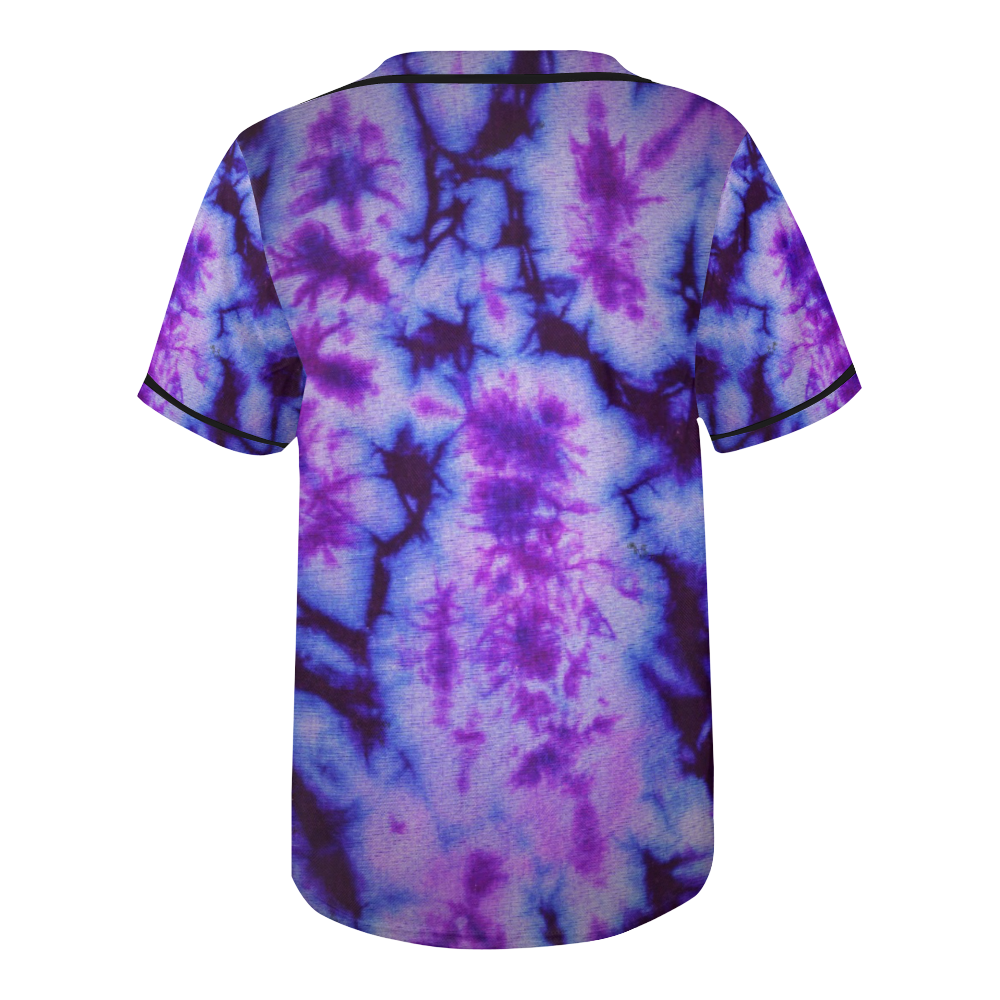 tie dye in blue and purple All Over Print Baseball Jersey for Men (Model T50)