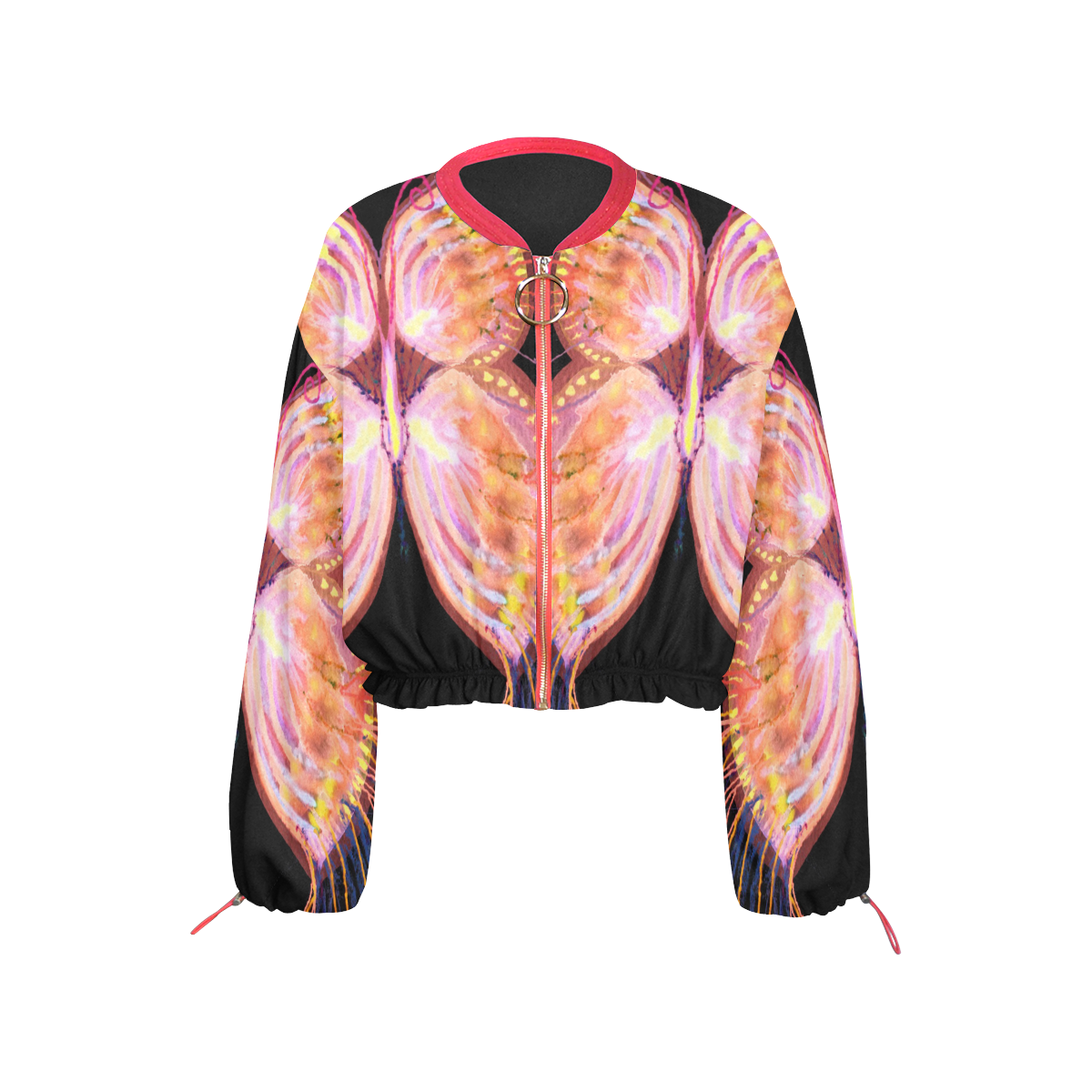 papillon1-4 Cropped Chiffon Jacket for Women (Model H30)