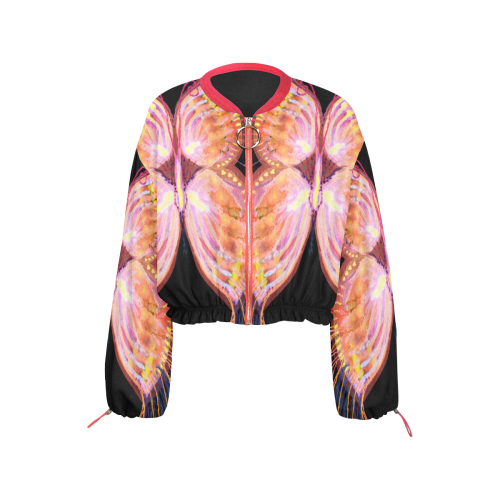 papillon1-4 Cropped Chiffon Jacket for Women (Model H30)