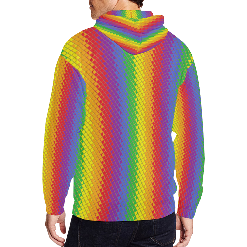 Rainbow Pattern by K.Merske All Over Print Full Zip Hoodie for Men (Model H14)
