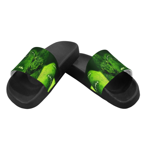 GREEN SNAKE Women's Slide Sandals (Model 057)