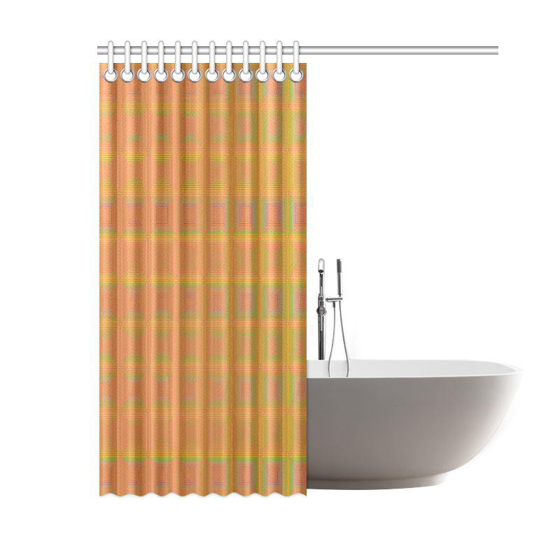 Golden pink multicolored multiple squares Shower Curtain 60"x72"
