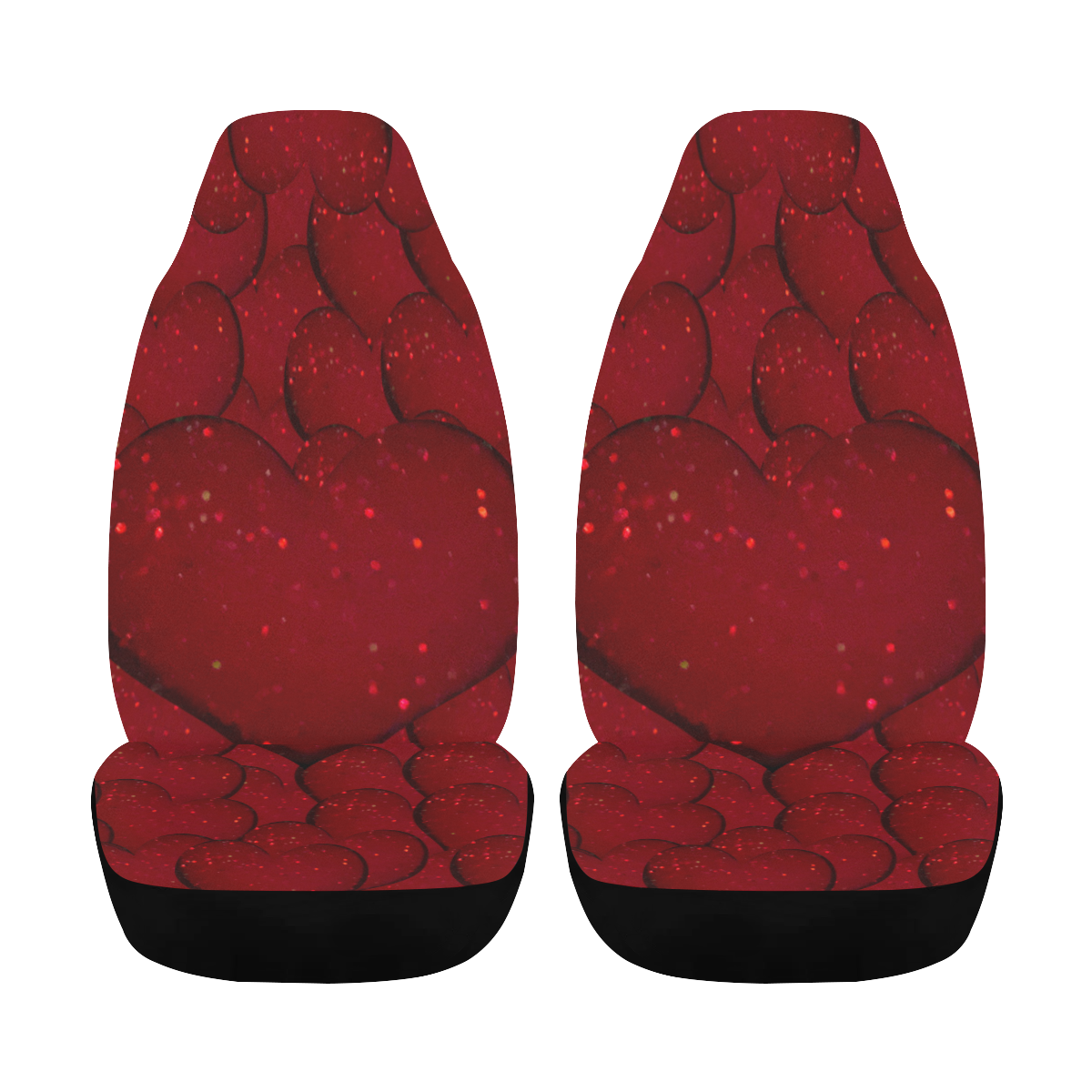 Sangria Hearts Car Seat Cover Airbag Compatible (Set of 2)