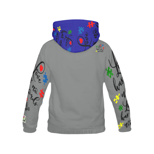 Fairlings Delight's Autism- Love has no words Men's Hoodie 53086W All Over Print Hoodie for Men (USA Size) (Model H13)