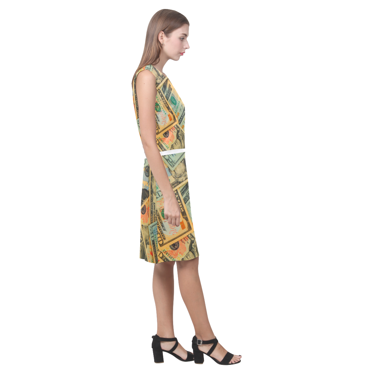 US DOLLARS 2 Eos Women's Sleeveless Dress (Model D01)