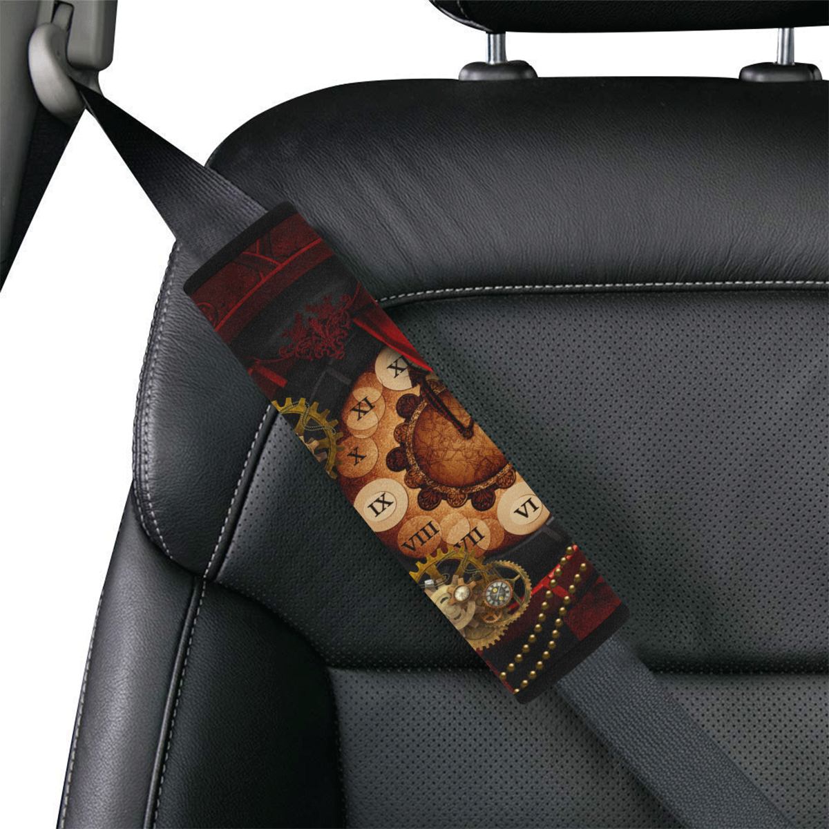 Steampunk, wonderful clockwork Car Seat Belt Cover 7''x10''