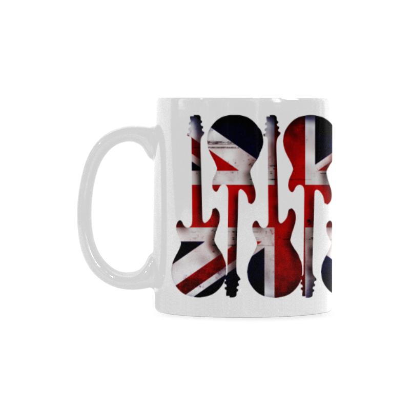 Union Jack British UK Flag Guitars White Mug(11OZ)