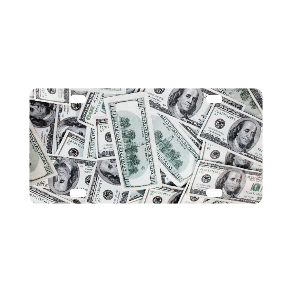 Cash Money / Hundred Dollar Bills Classic License Plate
