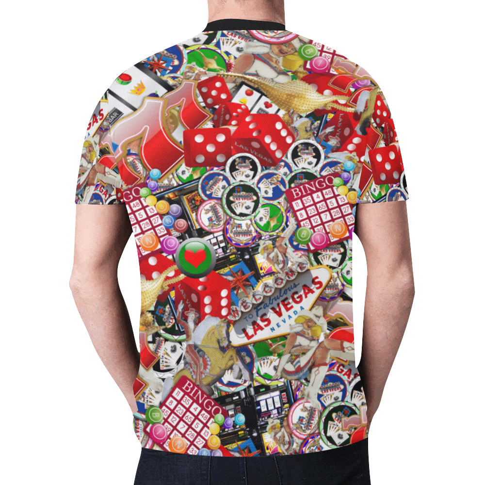 Gamblers Delight - Las Vegas Icons New All Over Print T-shirt for Men/Large Size (Model T45)