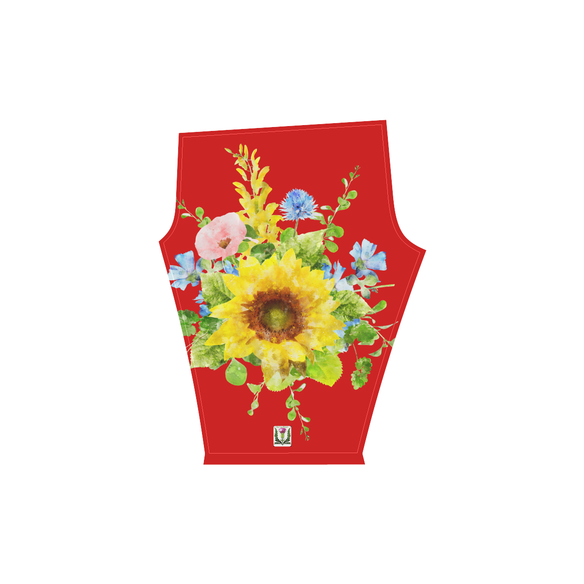 Fairlings Delight's Sunflower Bouquets 53086G1 Women's Low Rise Capri Leggings (Invisible Stitch) (Model L08)