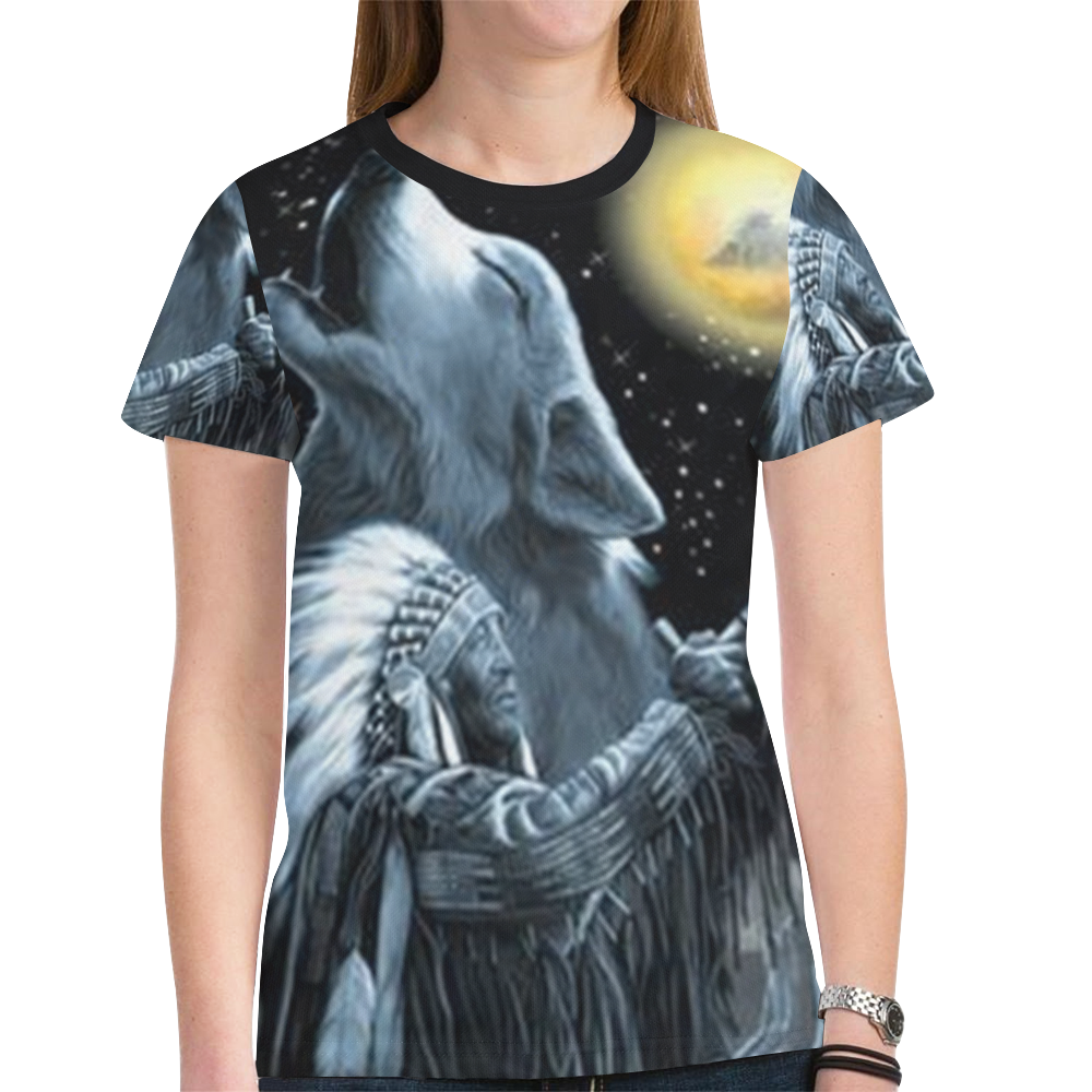 Embrace The Wolf Spirit New All Over Print T-shirt for Women (Model T45)