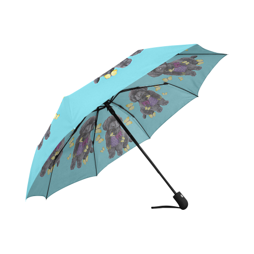 Newfy Puppy with Butterfllies Auto-Foldable Umbrella (Model U04)