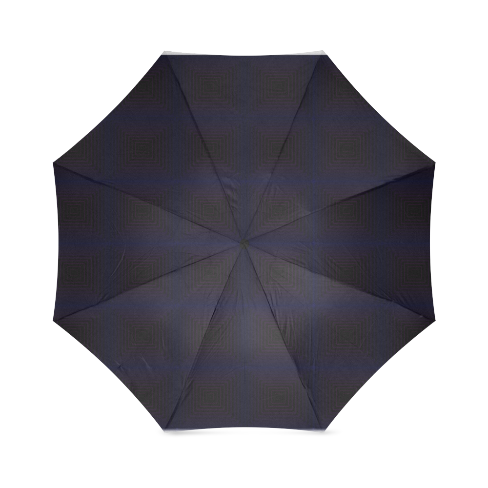 Royal blue on black squares Foldable Umbrella (Model U01)