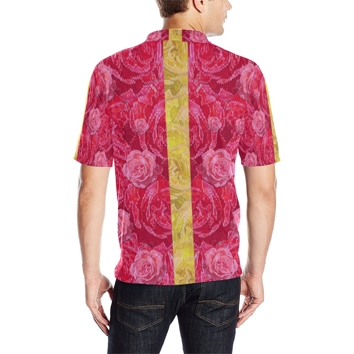 Rose and roses and another rose Men's All Over Print Polo Shirt (Model T55)