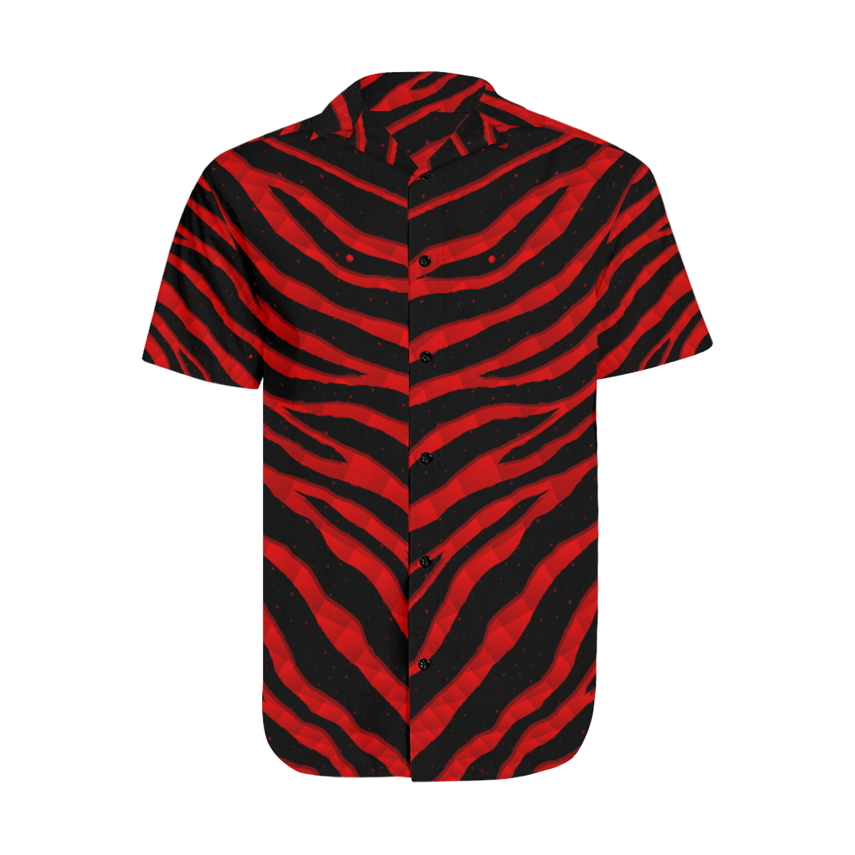 Ripped SpaceTime Stripes - Red Men's Short Sleeve Shirt with Lapel Collar (Model T54)