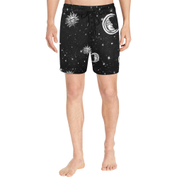 Mystic Sun and Moon Men's Mid-Length Swim Shorts (Model L39)