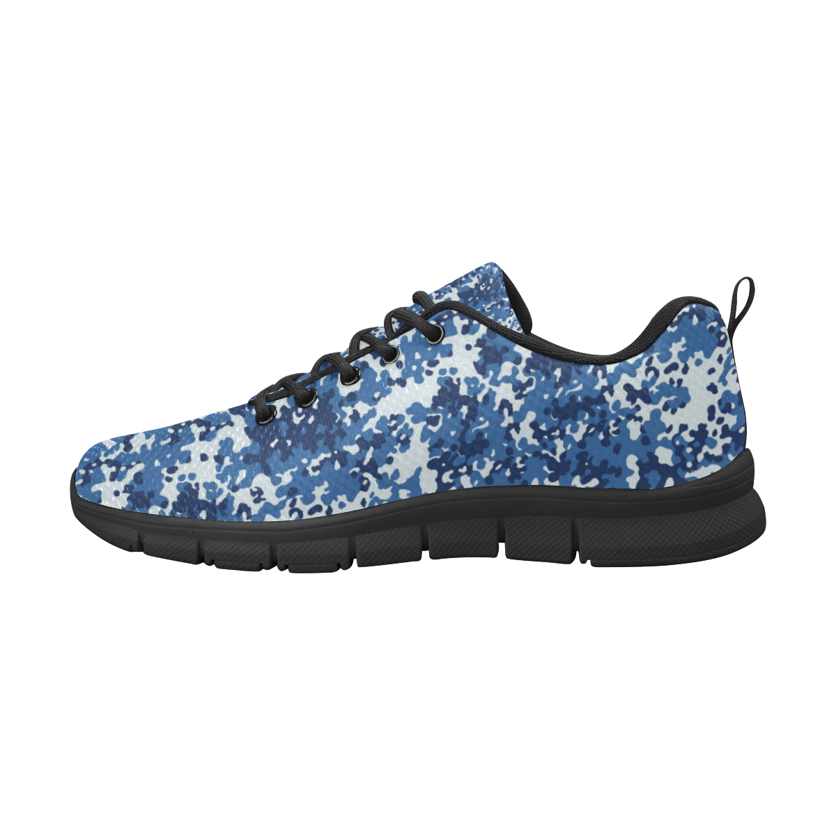 Digital Blue Camouflage Women's Breathable Running Shoes (Model 055)