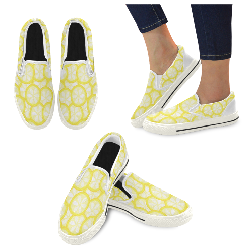 Lemon Women's Slip-on Canvas Shoes (Model 019)