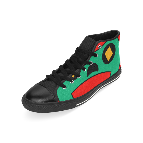 African Scary Tribal High Top Canvas Shoes for Kid (Model 017)