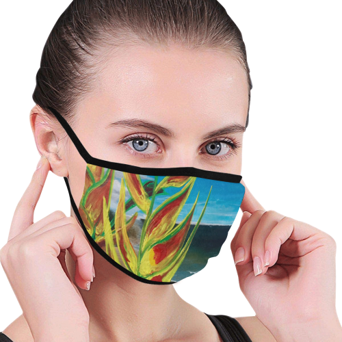 Heliconia Tropical Parrot Plant Face Mask Mouth Mask (2 Filters Included) (Non-medical Products)