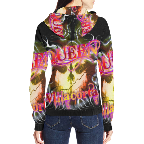 Villacorta - Queen by TheONE Savior @ ImpossABLE Endeavors All Over Print Full Zip Hoodie for Women (Model H14)