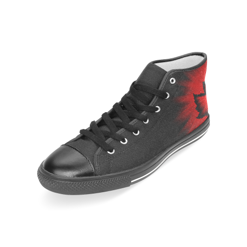 Canada Hightop Sneakers Black Cool Canada Women's Classic High Top Canvas Shoes (Model 017)