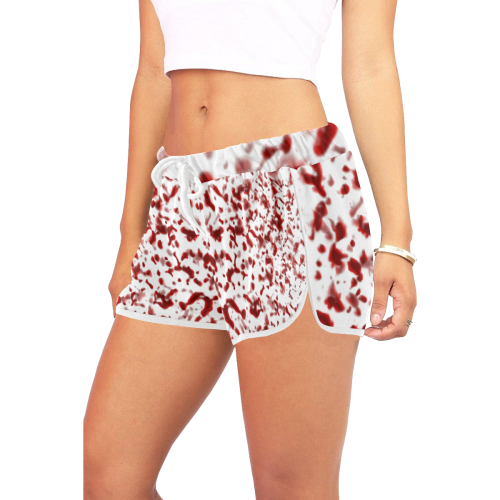 Blood Spatter Women's All Over Print Relaxed Shorts (Model L19)
