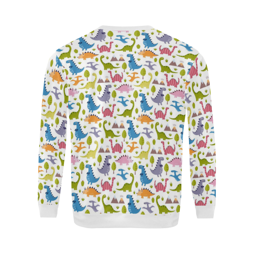 Dinosaur Pattern All Over Print Crewneck Sweatshirt for Men/Large (Model H18)