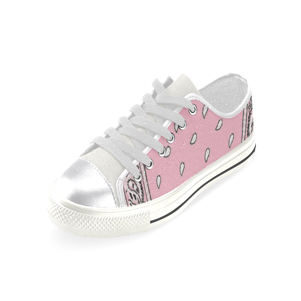 Pink Bandana Women's Classic Canvas Shoes (Model 018)