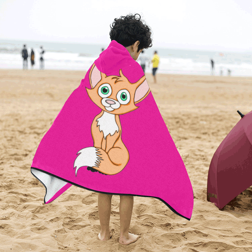 Foxy Roxy Pink Kids' Hooded Bath Towels