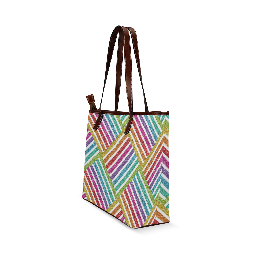 glitter rainbow Shoulder Tote Bag (Model 1646)