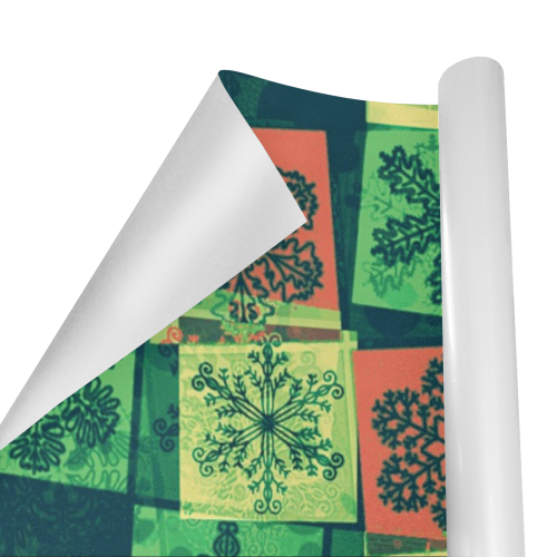 abstract snowflake squares Gift Wrapping Paper 58"x 23" (5 Rolls)