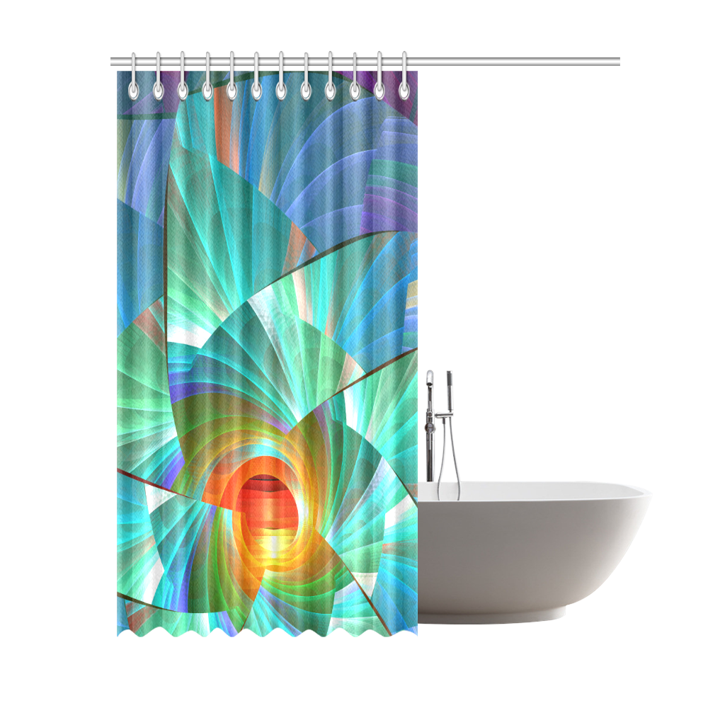 Cracked Mirror Sunrise Shower Curtain 69"x84"