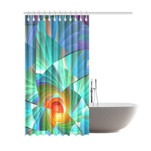 Cracked Mirror Sunrise Shower Curtain 69"x84"