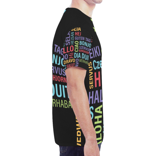 HELLO TO THE WORLD New All Over Print T-shirt for Men (Model T45)