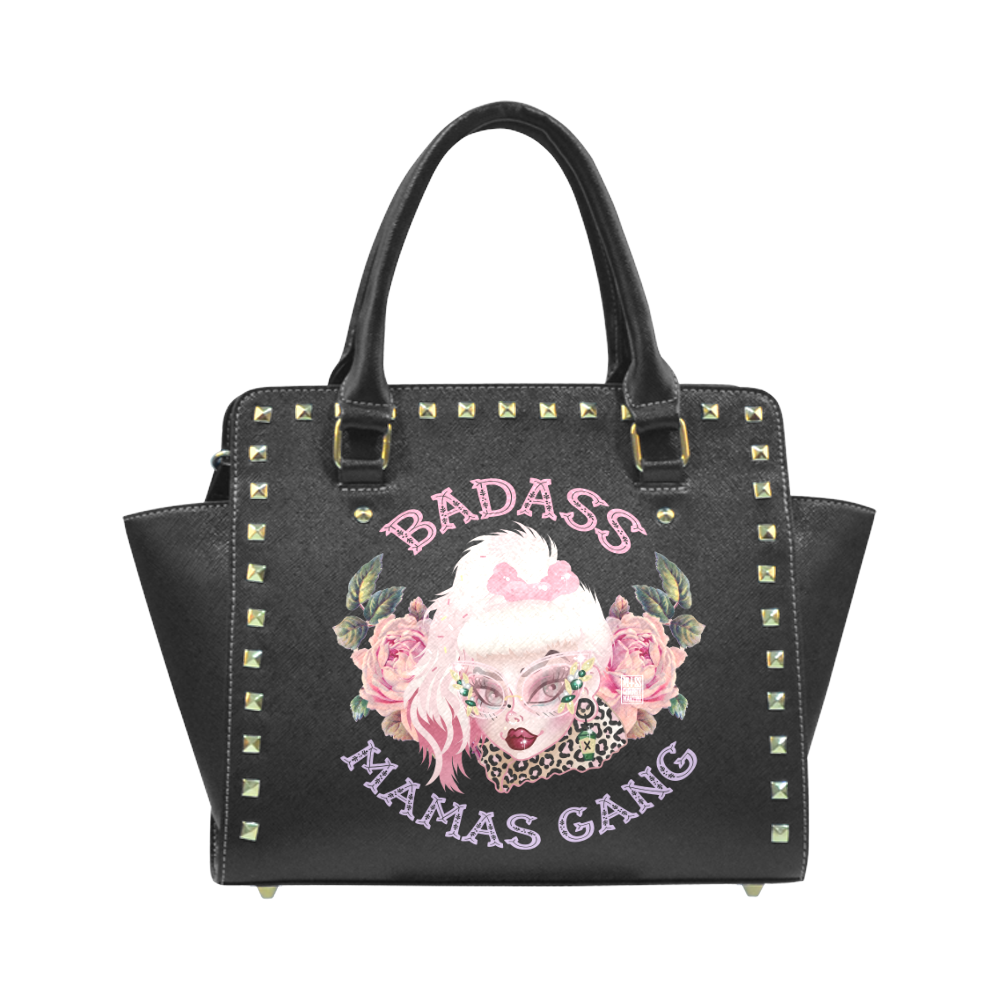 Badass Mamas Gang Nicole Studded Bag Rivet Shoulder Handbag (Model 1645)