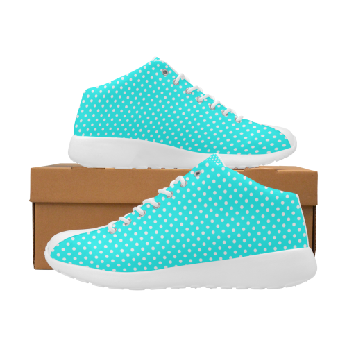 Baby blue polka dots Women's Basketball Training Shoes/Large Size (Model 47502)