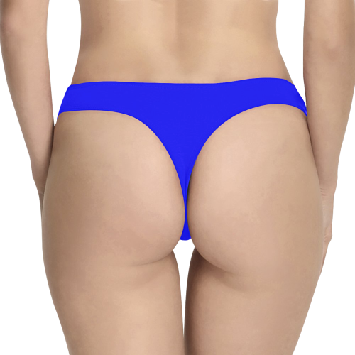 color blue Women's All Over Print Thongs (Model L30)