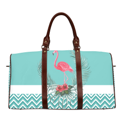 Retro Flamingo Chevron Waterproof Travel Bag/Small (Model 1639)