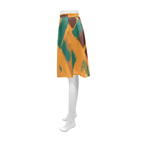 Orange texture Athena Women's Short Skirt (Model D15)